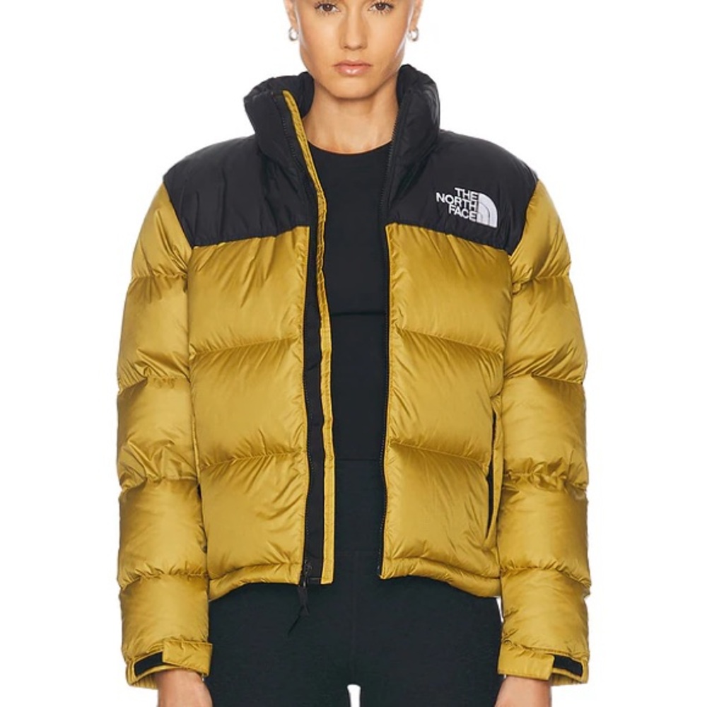 The North Face Yellow/Black Nuptse Puffer Jacket